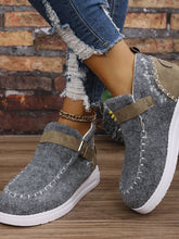 Load image into Gallery viewer, Contrast Round Toe Buckle Sneakers

