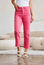 Load image into Gallery viewer, RFM Crop Dylan Full Size Tummy Control High Waist Raw Hem Jeans
