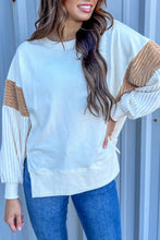 Load image into Gallery viewer, Slit Color Block Long Sleeve Sweatshirt
