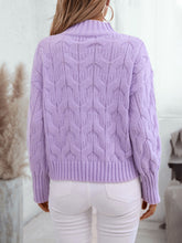 Load image into Gallery viewer, Cable Knit Mock Neck Long Sleeve Sweater
