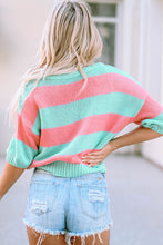 Load image into Gallery viewer, Color Block Round Neck Half Sleeve Sweater
