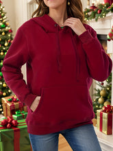 Load image into Gallery viewer, Drawstring Long Sleeve Hoodie with Kangaroo Pocket
