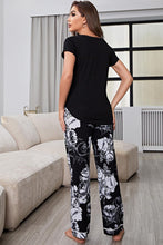 Load image into Gallery viewer, Full Size V-Neck Top and Floral Pants Lounge Set
