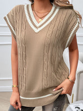 Load image into Gallery viewer, Cable-Knit V-Neck Sweater Vest
