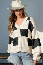 Load image into Gallery viewer, Double Take Full Size Checkered Dropped Shoulder Cardigan
