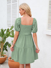 Load image into Gallery viewer, Swiss Dot Smocked Square Neck Dress
