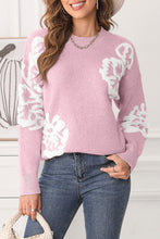 Load image into Gallery viewer, Slit Round Neck Dropped Shoulder Sweater
