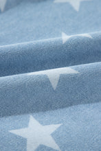 Load image into Gallery viewer, Raw Hem Star Collared Neck Denim Top
