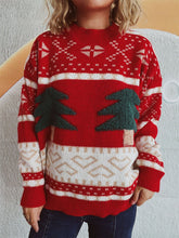 Load image into Gallery viewer, Christmas Tree Mock Neck Long Sleeve Sweater
