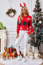 Load image into Gallery viewer, Christmas Tree Round Neck Long Sleeve Sweater
