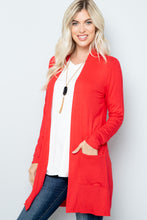 Load image into Gallery viewer, Celeste Full Size Open Front Cardigan with Pockets
