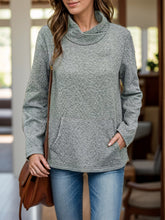 Load image into Gallery viewer, Pocketed Turtleneck Long Sleeve Sweatshirt
