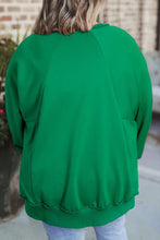 Load image into Gallery viewer, Plus Size Cutout Hem Notched Long Sleeve Sweatshirt
