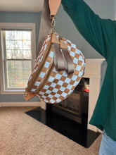 Load image into Gallery viewer, The Roni Nylon Crossbody - Checkered Camel -
