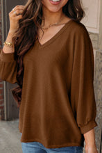 Load image into Gallery viewer, Texture V-Neck Long Sleeve Top
