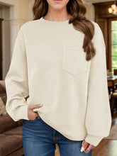 Load image into Gallery viewer, Full Size Texture Round Neck Long Sleeve Sweatshirt
