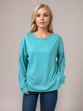 Load image into Gallery viewer, Side Slit Round Neck Long Sleeve T-Shirt
