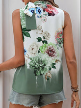 Load image into Gallery viewer, Tied Flower Printed Mock Neck Top
