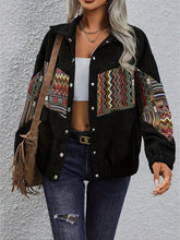 Load image into Gallery viewer, Embroidered Collared Neck Snap Down Jacket
