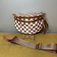 Load image into Gallery viewer, The Roni Nylon Crossbody - Checkered Camel -
