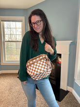 Load image into Gallery viewer, The Roni Nylon Crossbody - Checkered Camel -
