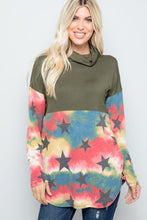 Load image into Gallery viewer, Celeste Full Size Tie-Dye Star Print Long Sleeve Blouse
