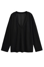 Load image into Gallery viewer, Basic Bae V-Neck Dropped Shoulder Long Sleeve Sweatshirt with Bra
