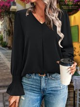 Load image into Gallery viewer, V-Neck Flounce Sleeve Blouse
