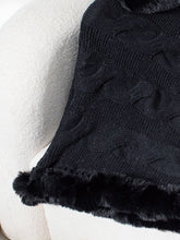 Load image into Gallery viewer, Fuzzy Hem Cable-Knit Poncho
