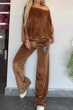 Load image into Gallery viewer, Full Size Boat Neck Long Sleeve Top and Pants Set
