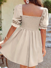 Load image into Gallery viewer, Square Neck Flounce Sleeve Mini Dress
