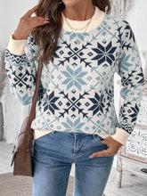 Load image into Gallery viewer, Perfee Graphic Round Neck Long Sleeve Sweater
