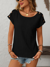 Load image into Gallery viewer, Mandy Eyelet Round Neck Short Sleeve Top
