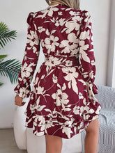 Load image into Gallery viewer, Tied Ruffled Printed Long Sleeve Dress
