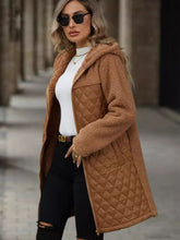 Load image into Gallery viewer, Texture Zip Up Long Sleeve Hooded Coat
