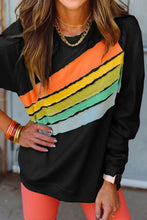 Load image into Gallery viewer, Contrast Round Neck Long Sleeve Sweatshirt
