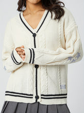 Load image into Gallery viewer, Star Embroidered V-Neck Long Sleeve Cardigan
