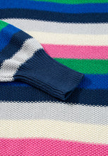 Load image into Gallery viewer, Contrast Striped Round Neck Long Sleeve Sweater

