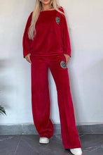 Load image into Gallery viewer, Full Size Boat Neck Long Sleeve Top and Pants Set
