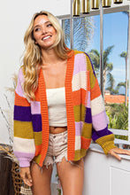 Load image into Gallery viewer, BiBi Checkered Color Block Sweater Cardigan
