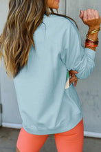 Load image into Gallery viewer, Contrast Round Neck Long Sleeve Sweatshirt

