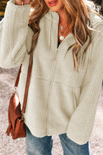 Load image into Gallery viewer, Drawstring Zip Up Long Sleeve Hooded Jacket
