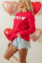 Load image into Gallery viewer, Valentine’s Day XOXO Round Neck Drop Shoulder Sweatshirt

