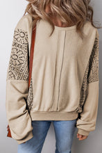 Load image into Gallery viewer, Openwork Round Neck Long Sleeve Sweatshirt
