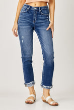 Load image into Gallery viewer, Risen Full Size High-Rise Frayed Cuffed Straight Jeans
