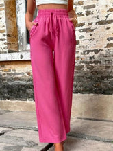 Load image into Gallery viewer, Tied High Waist Wide Leg Pants with Pockets
