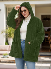 Load image into Gallery viewer, Plus Size Zip Up Long Sleeve Hooded Outerwear
