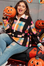 Load image into Gallery viewer, Plus Size Color Block Half Snap Long Sleeve Sweatshirt

