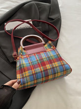 Load image into Gallery viewer, Contrast Plaid Trapezoid Shape Crossbody Bag
