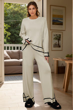 Load image into Gallery viewer, High-Low Round Neck Top and Pants Sweater Set
